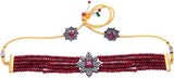 Gold Plated Traditional 5 Layer Kundan Pearl Necklace With Earrings