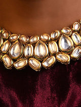 Elegant kundan choker Necklace With Earrings