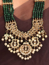 Gold-Plated Kundan-Studded & Beaded Jewellery Set