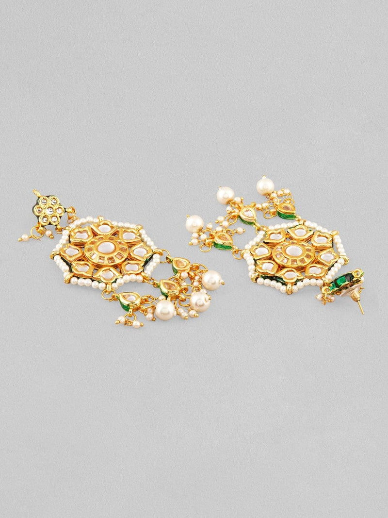 Gold Plated Kundan Polki & Pearl Meenakari Choker Necklace Set