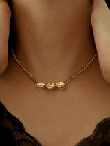 Gold Plated Kundan Pendant Chain
