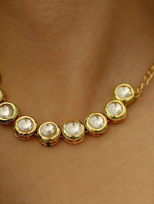 Gold Plated Kundan Pendant Chain