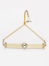 White & Gold-Plated Kundan Choker Necklace