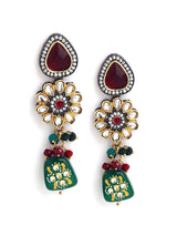 Gold Plated Kundan Layered Necklace With Earrings