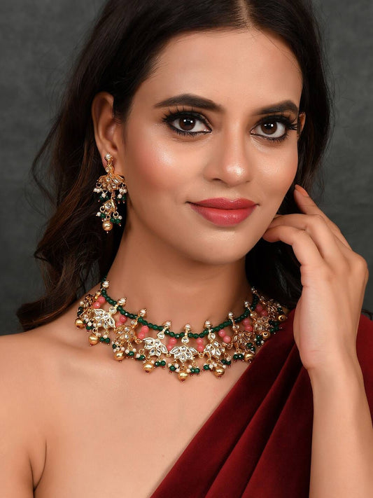 Gold Plated Multi Designer Necklace set