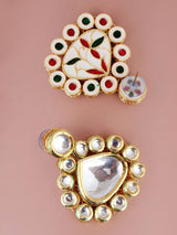 Gold-Plated Kundan-Studded & Pearls Beaded Necklace With Earrings & Maangtikka
