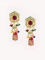 Gold Plated Multicolor Stone Kundan Necklace Set