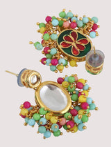 Gold Plated Multicolor Stone Kundan Necklace Set