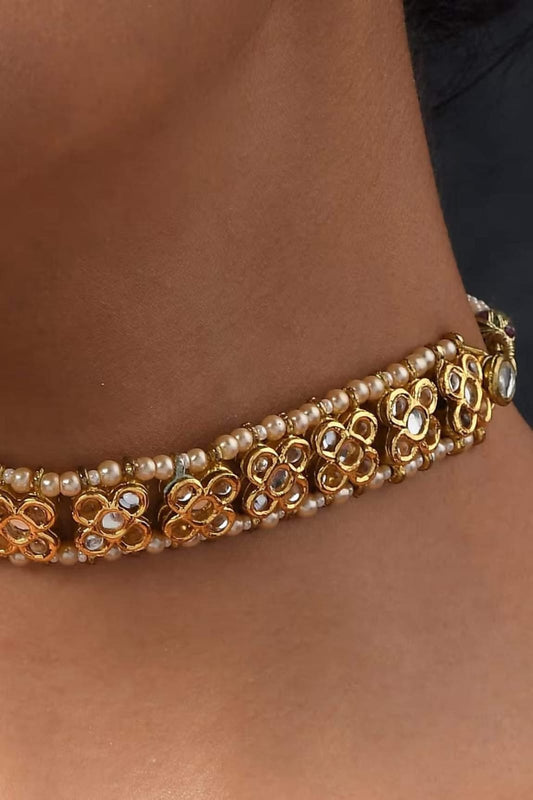 Gold Plated Kundan Choker Necklace
