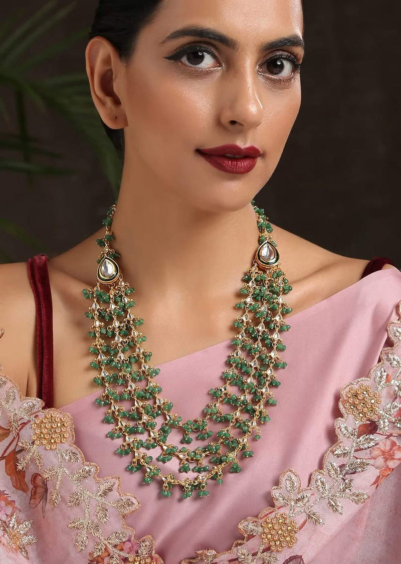 Gold-Plated Kundan Studded Jewellery Set