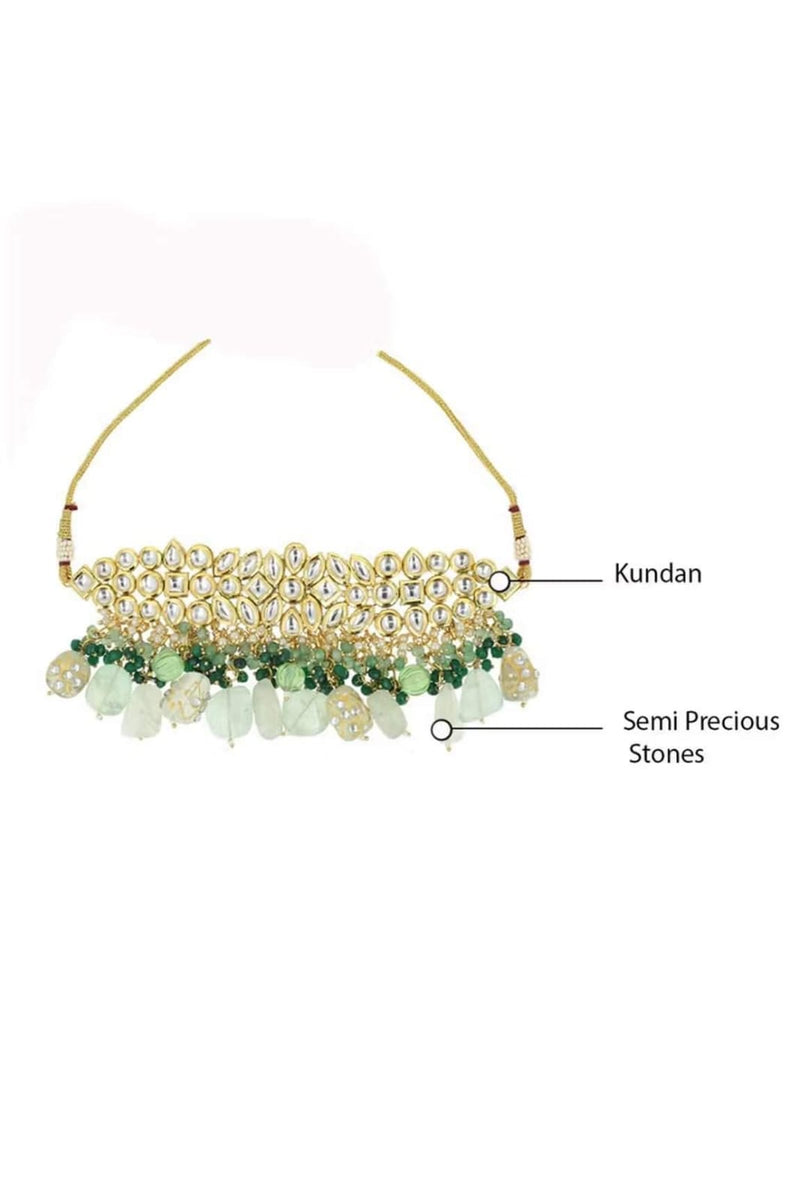 Gold Plated Kundan Studded Choker Necklace