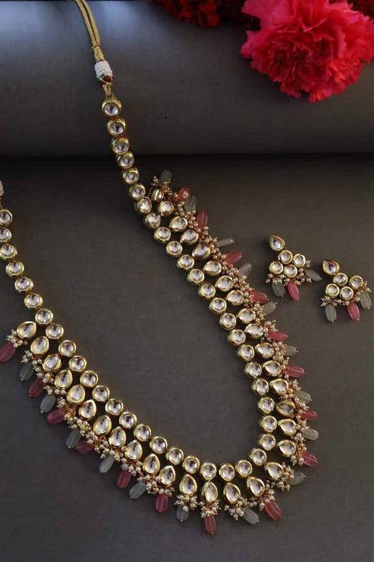 Gold Plated Kundan Layered Necklace Set