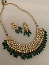 Gold Stone Work Kumdan Necklace Set