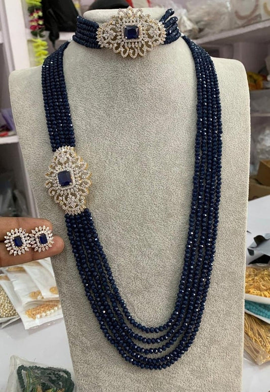 Gold Plated Long Kundan Mala Necklace
