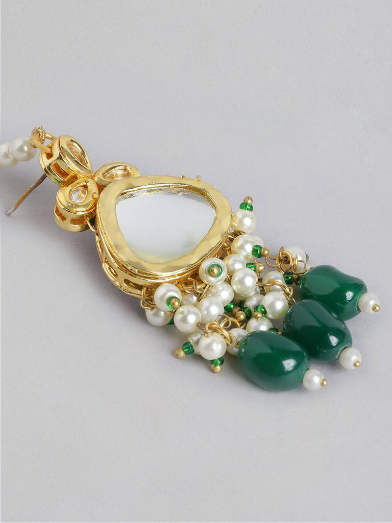 Gold Plated Green Kundan Choker Necklace Set
