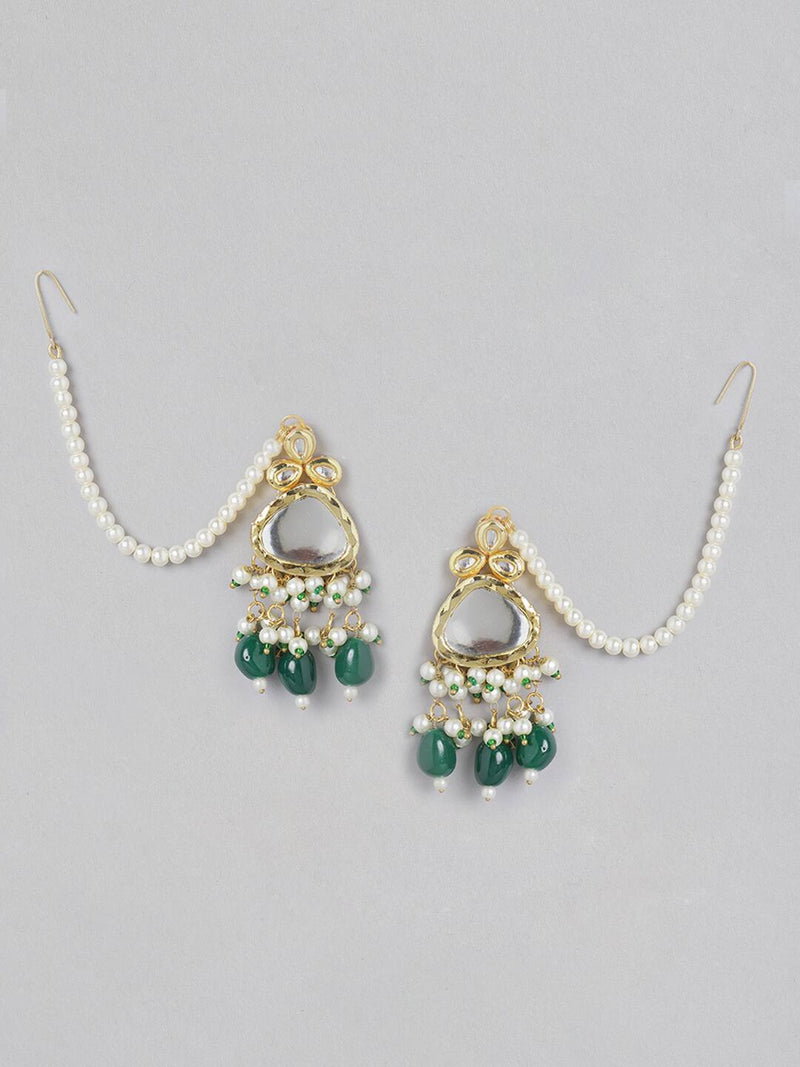 Gold Plated Green Kundan Choker Necklace Set