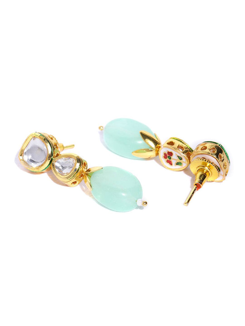 Gold Plated Turquoise Kundan Necklace Set