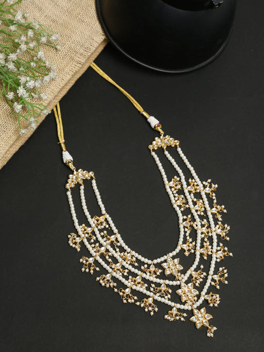 Gold Toned & White Gold Plated Handcrafted Necklace