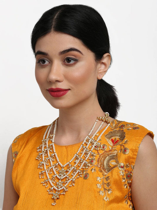 Gold Toned & White Gold Plated Handcrafted Necklace