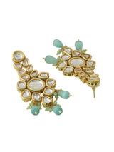 Gold Plated Bridal Kundan Necklace With Earrings & maangtika