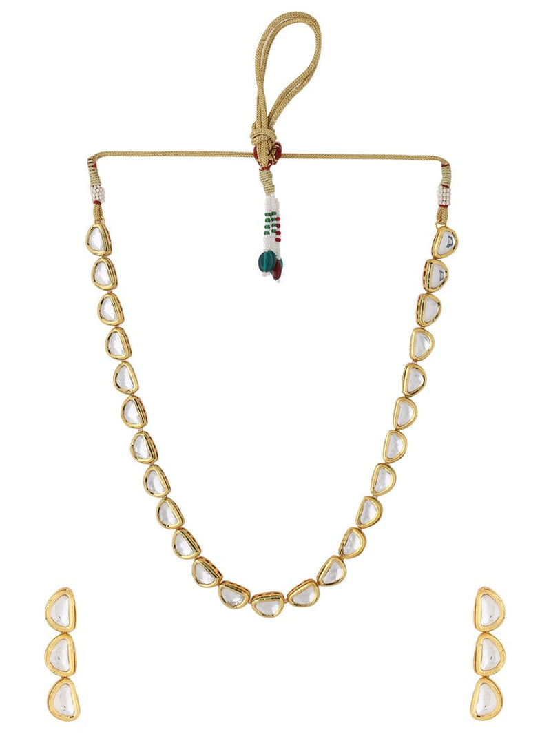 Gold Plated Kundan Stone Choker Necklace Set