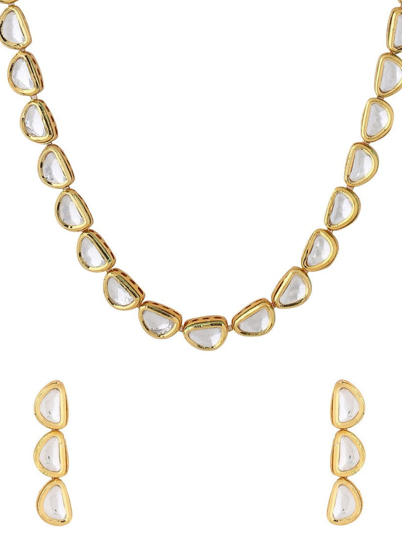 Gold Plated Kundan Stone Choker Necklace Set
