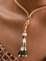 Gold-Plated Kundan Choker Necklace With Earrings