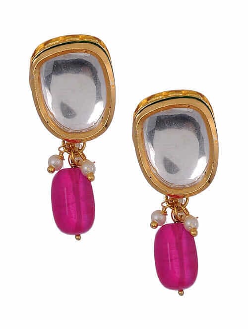 Gold-Plated Kundan Choker Necklace With Earrings
