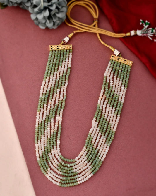 Gold Plated Onyx Beaded Layered Necklace