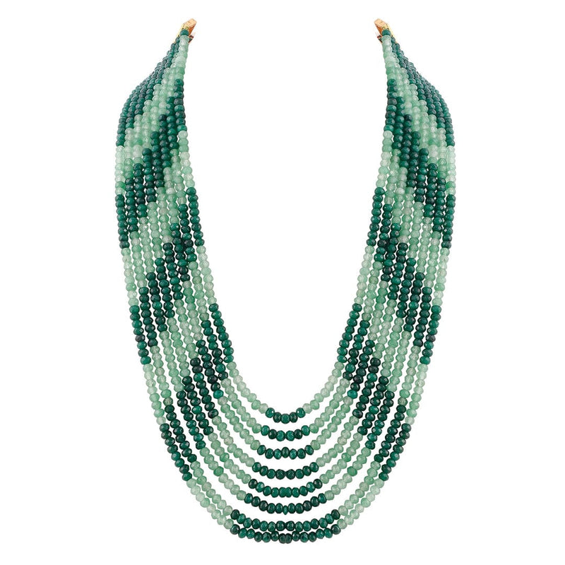 Gold Plated Onyx Beaded Layered Necklace
