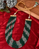 Gold Plated Onyx Beaded Layered Necklace