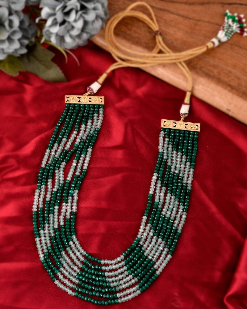 Gold Plated Onyx Beaded Layered Necklace
