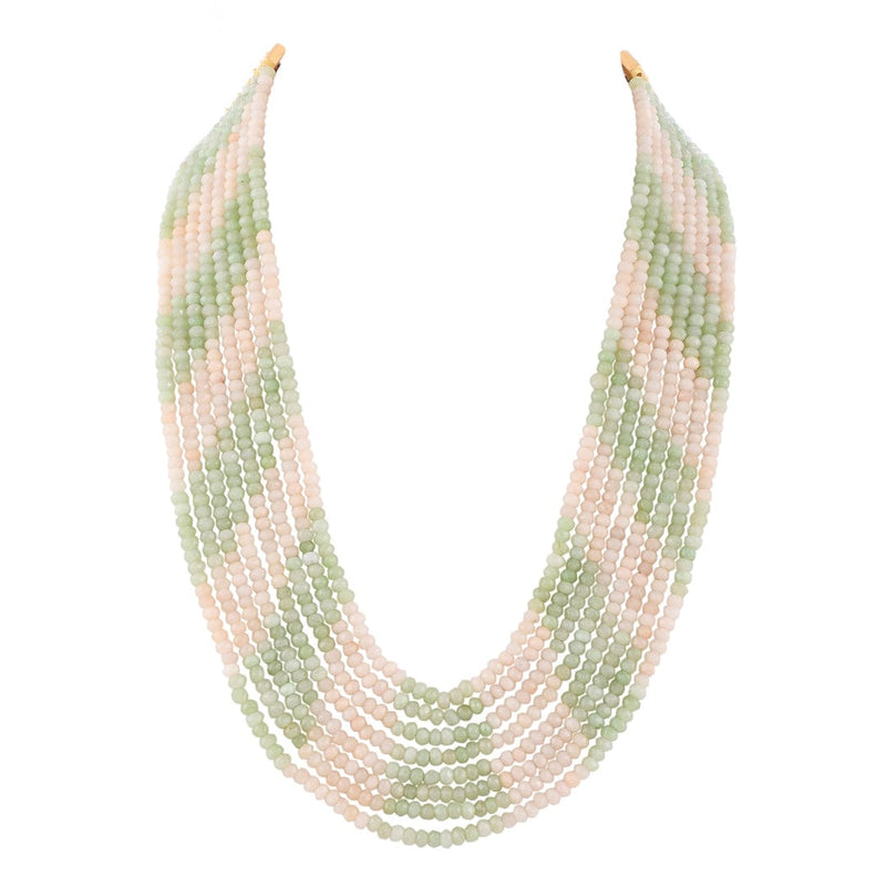 Gold Plated Onyx Beaded Layered Necklace