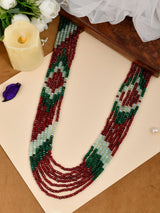 Gold Plated Onyx Beaded Layered Necklace