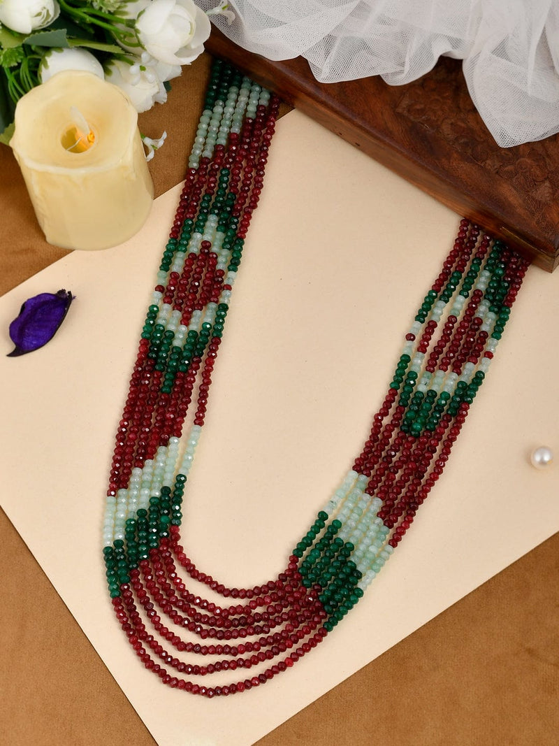 Gold Plated Onyx Beaded Layered Necklace