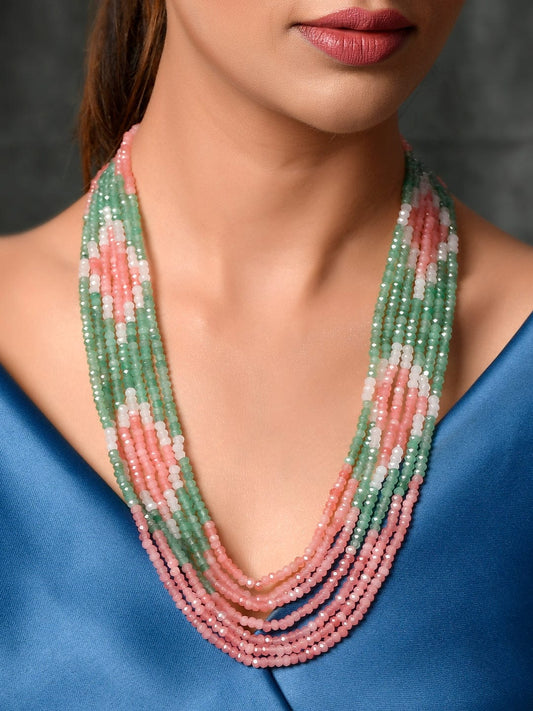 Gold Plated Onyx Beaded Layered Necklace