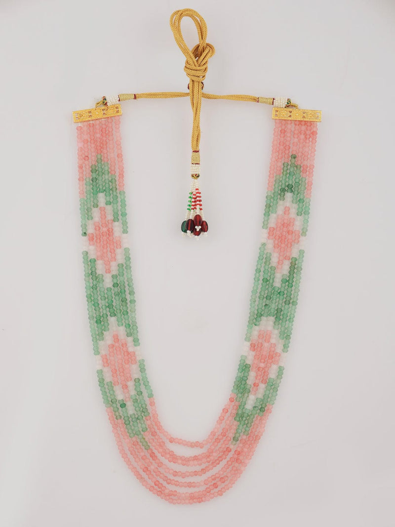 Gold Plated Onyx Beaded Layered Necklace