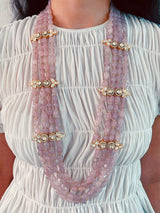 Gold Plated Kundan Polki & Precious Carved Beaded Necklace
