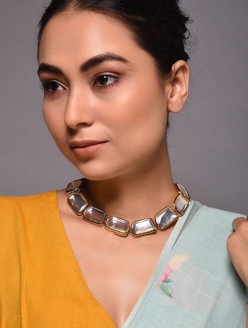 Gold Toned & White Gold Plated Necklace