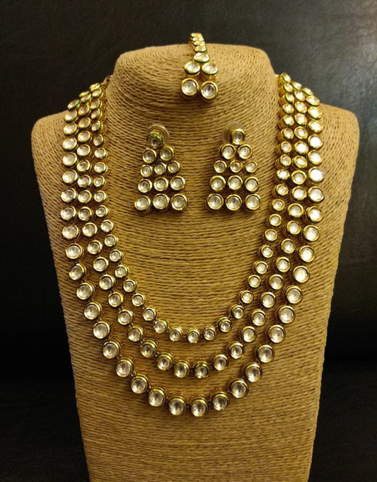 Gold Plated Kundan Jewellery Set