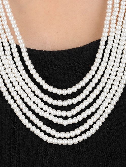 White Finish Pearl Mala