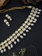 Gold Plated Kundan Necklace Set