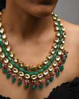 Gold Plated Kundan Jewellery Set