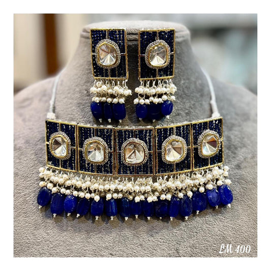 Elegant Polki Necklace With Earrings