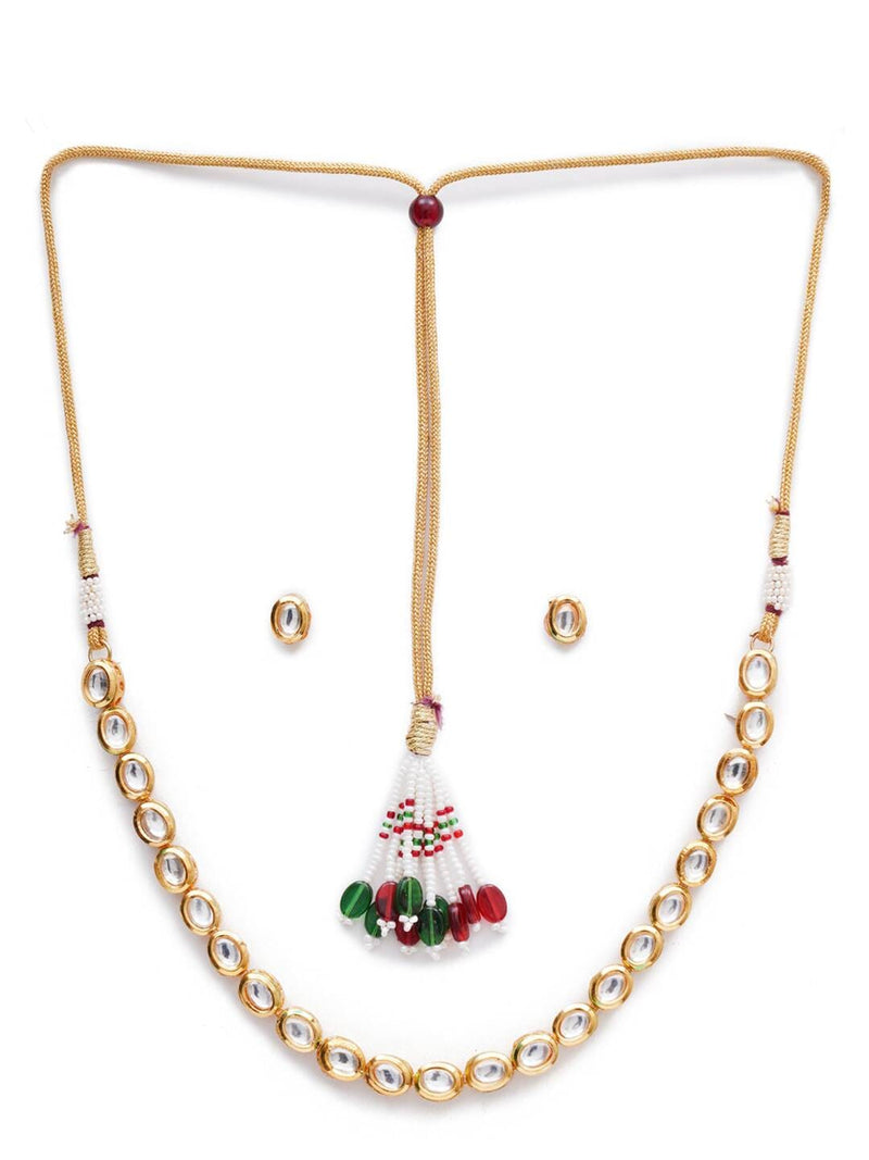 Elegant Kundan Necklace With Earrings