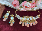 Elegant Kundan Necklace With Earrings