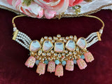 Elegant Kundan Necklace With Earrings