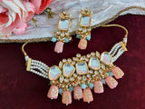 Elegant Kundan Necklace With Earrings
