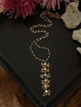 Gold Tone Kundan & Pearl Necklace