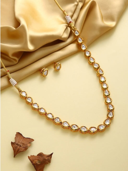 Gold Plated Kundan Necklace Set